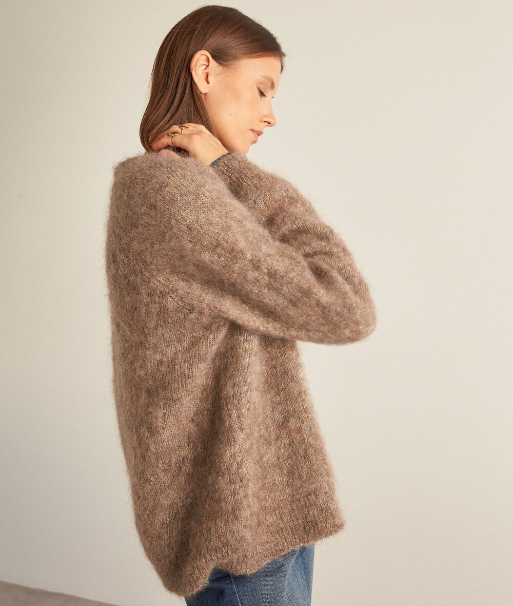 Gilet taupe en mohair Tamara Femme | Maison 123
