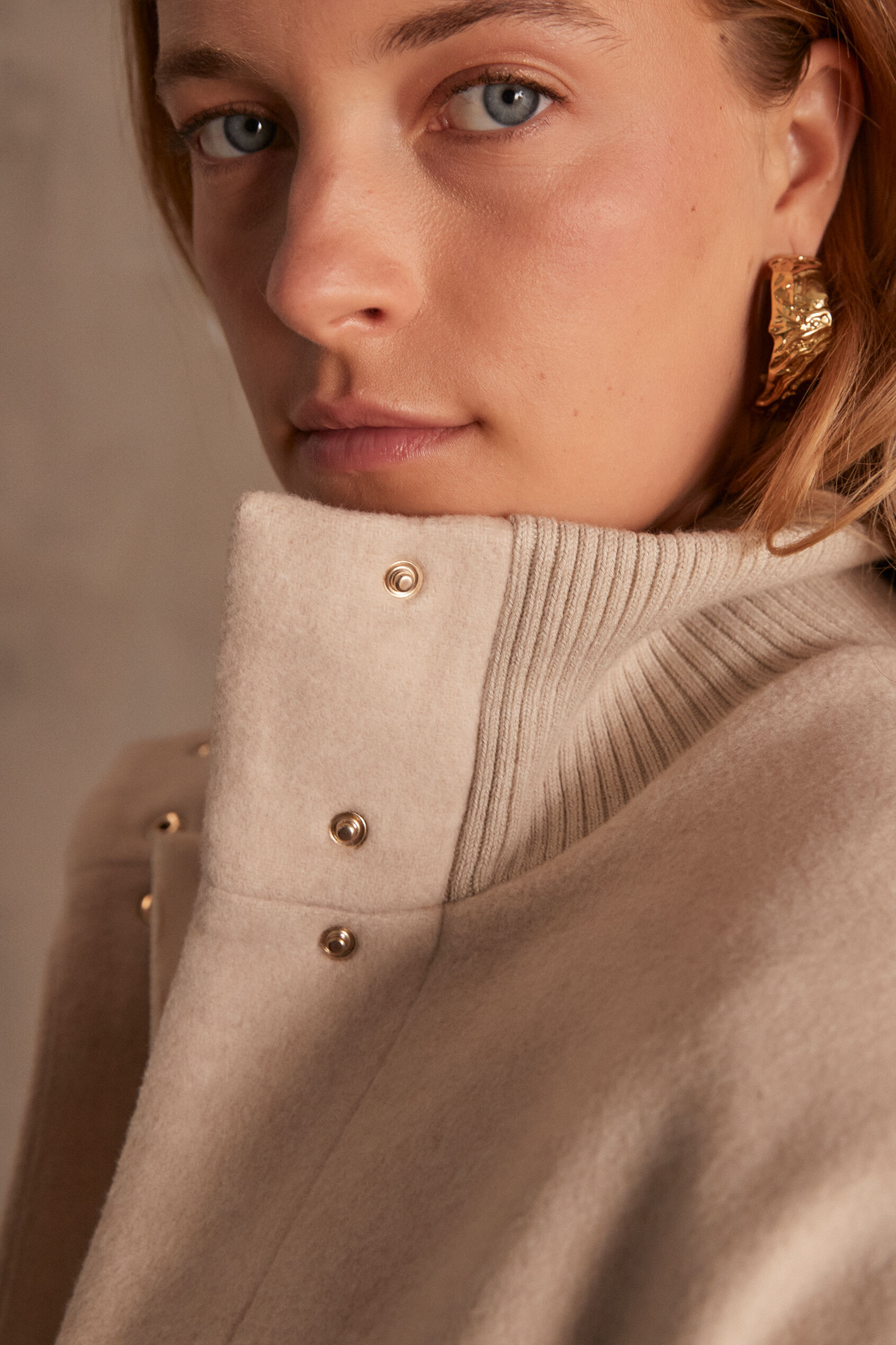 Manteau en laine recycl e beige magda femme maison 123