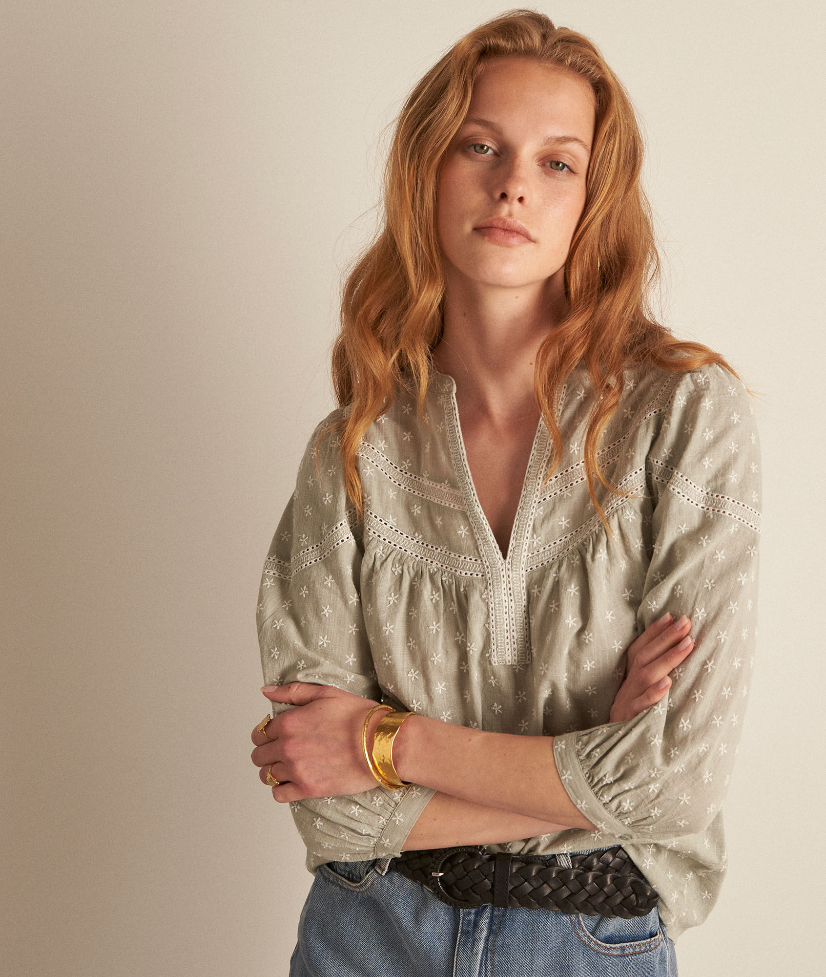 Dames Kleding voor voor Tops voor Overhemden See By Chloé Katoen Blouse Met Borduurwerk in het Bruin