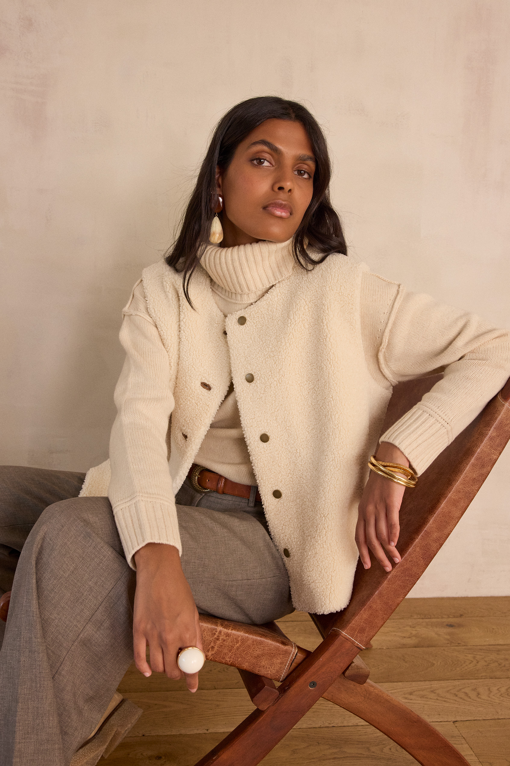 Veste sans manches BROOKLYN Femme CREME Maison 123