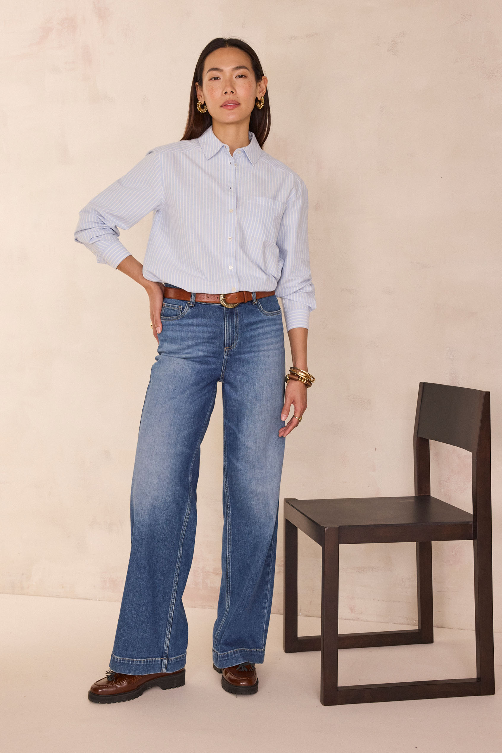 Jean flare de maternité - Bleu clair - - 25.00